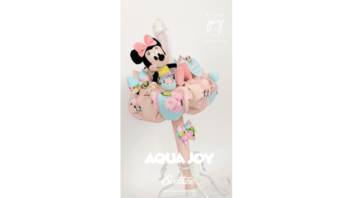 Lumanare de botez pentru fete cu Minnie Mouse, 65x4 cm, Aqua Joy  5